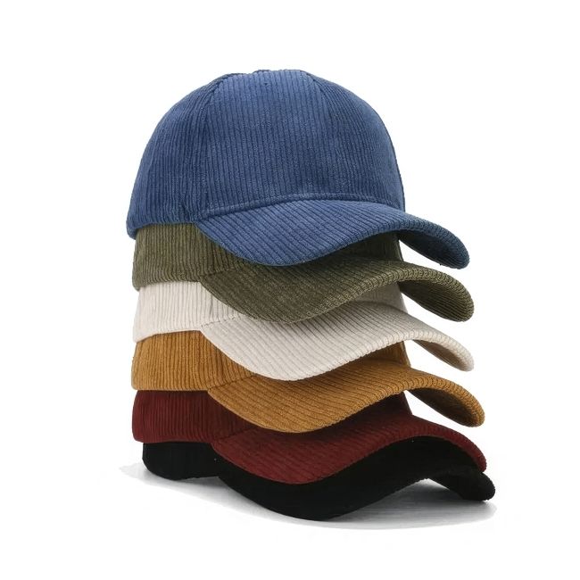 Casquettes velours côtelé multicolores